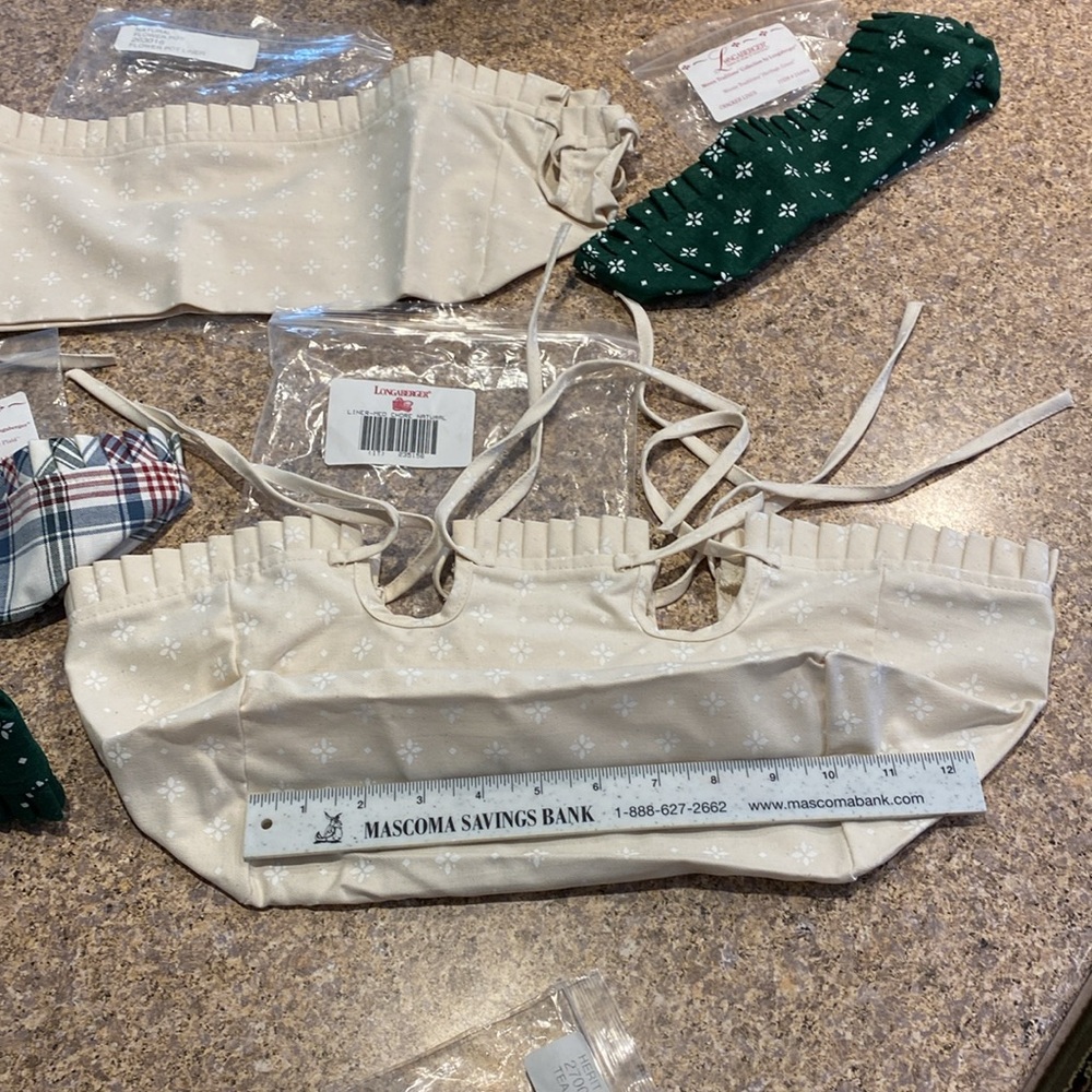 5 Longaberger Fabric Liners Possibly Med Chore, Flower Pot, Cracker, Button, Tea - Picture 6 of 13